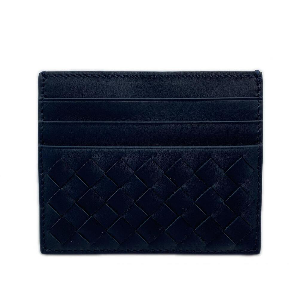 Bottega Veneta Card Blue Leather Navy Case Calf Intrecciato Blue
